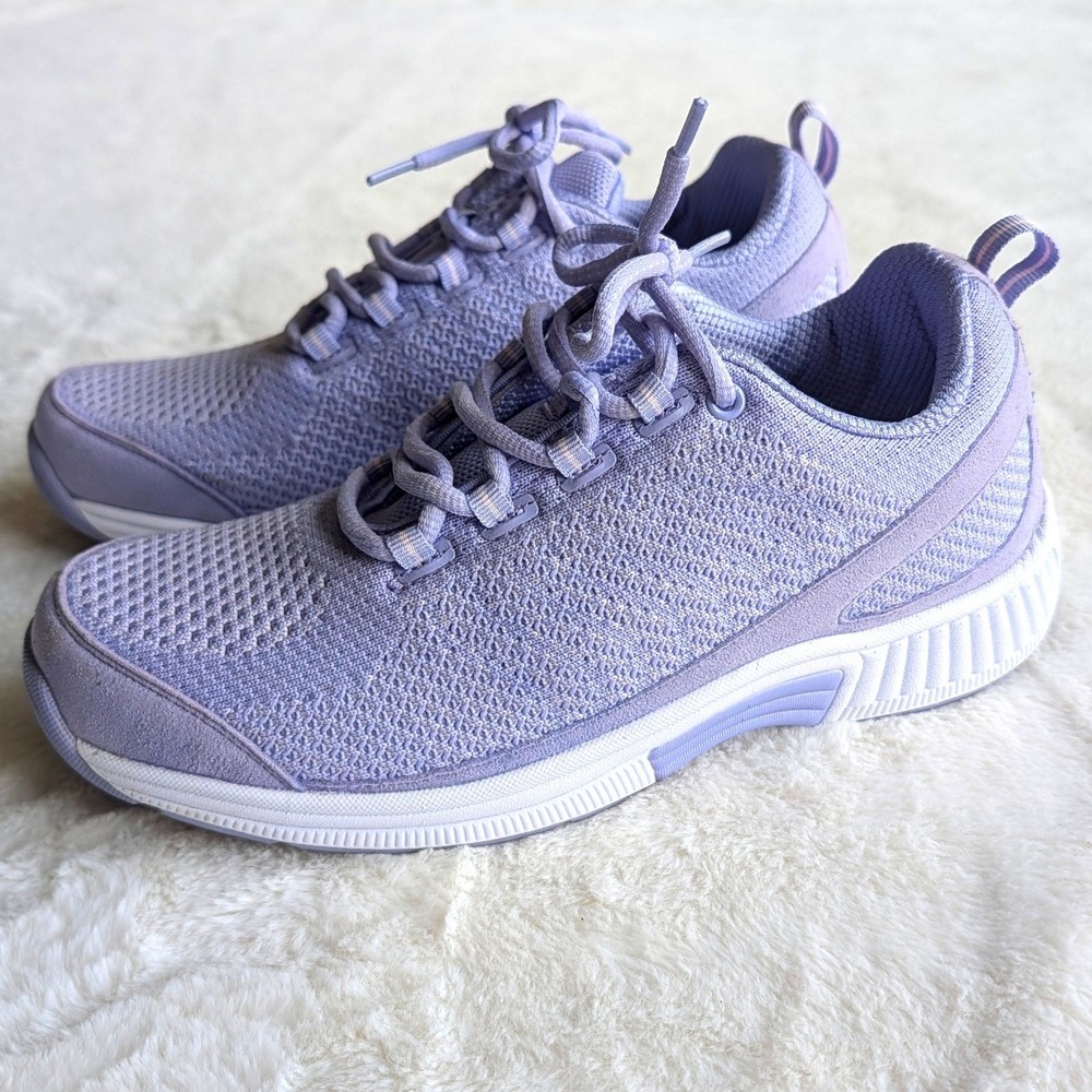 Orthofeet Lavender Purple Stretch Knit Athletic Walking Shoes Women 8.5 X-Wide